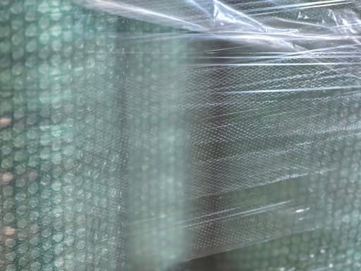 Bubble and stretch film stock on the plant floor